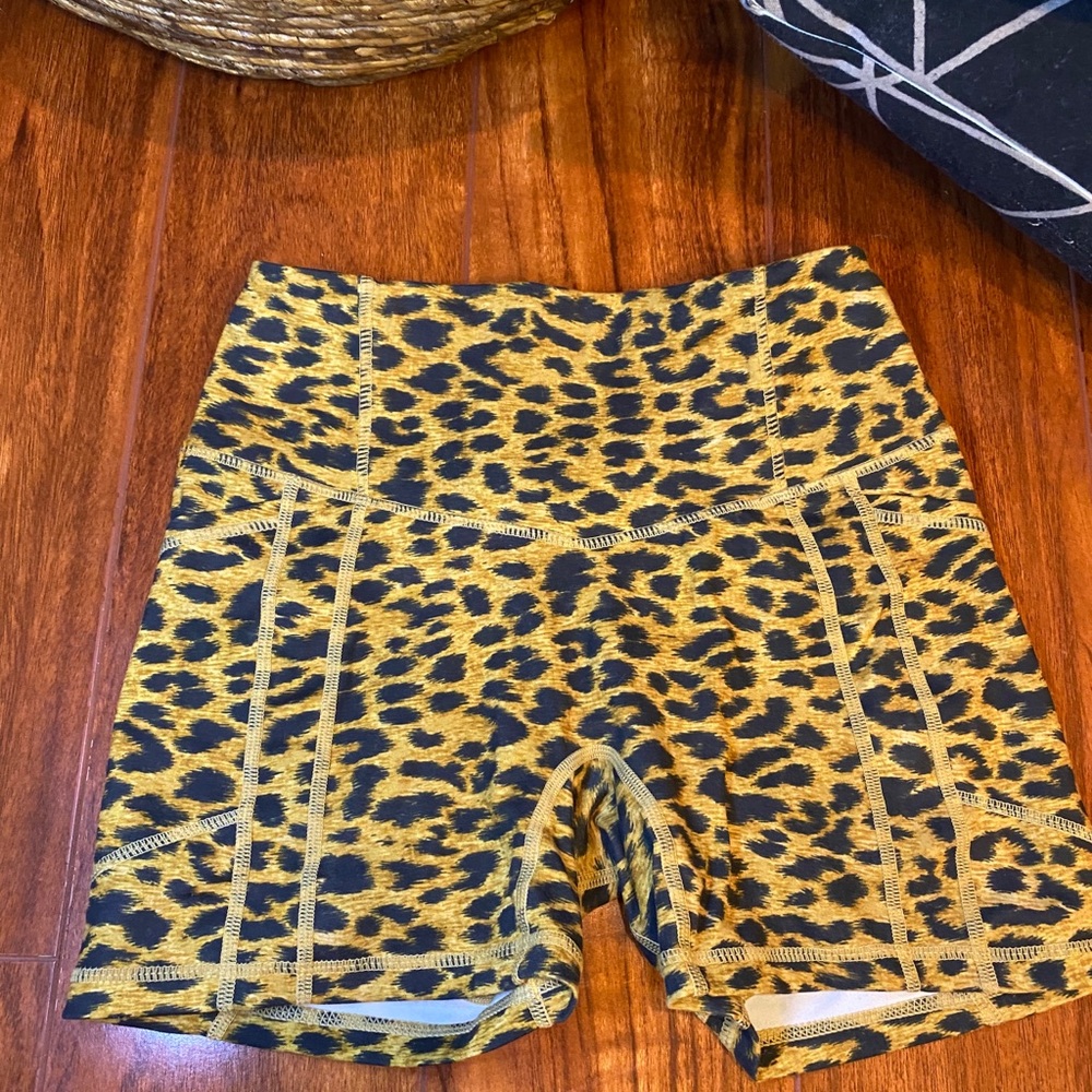 Til You Collapse Heart Booty Cheetah shorts 4”